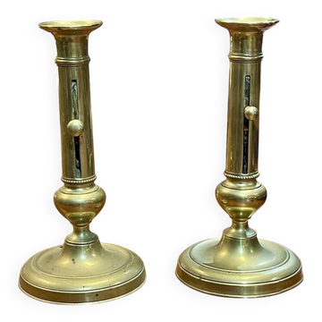 Pair of brass candlesticks from the early 20th century.