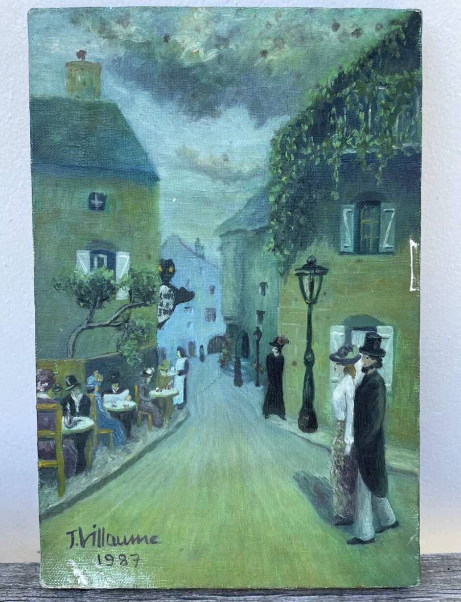 Peinture parisienne huile sur toile Montmartre / Tableau de Paris