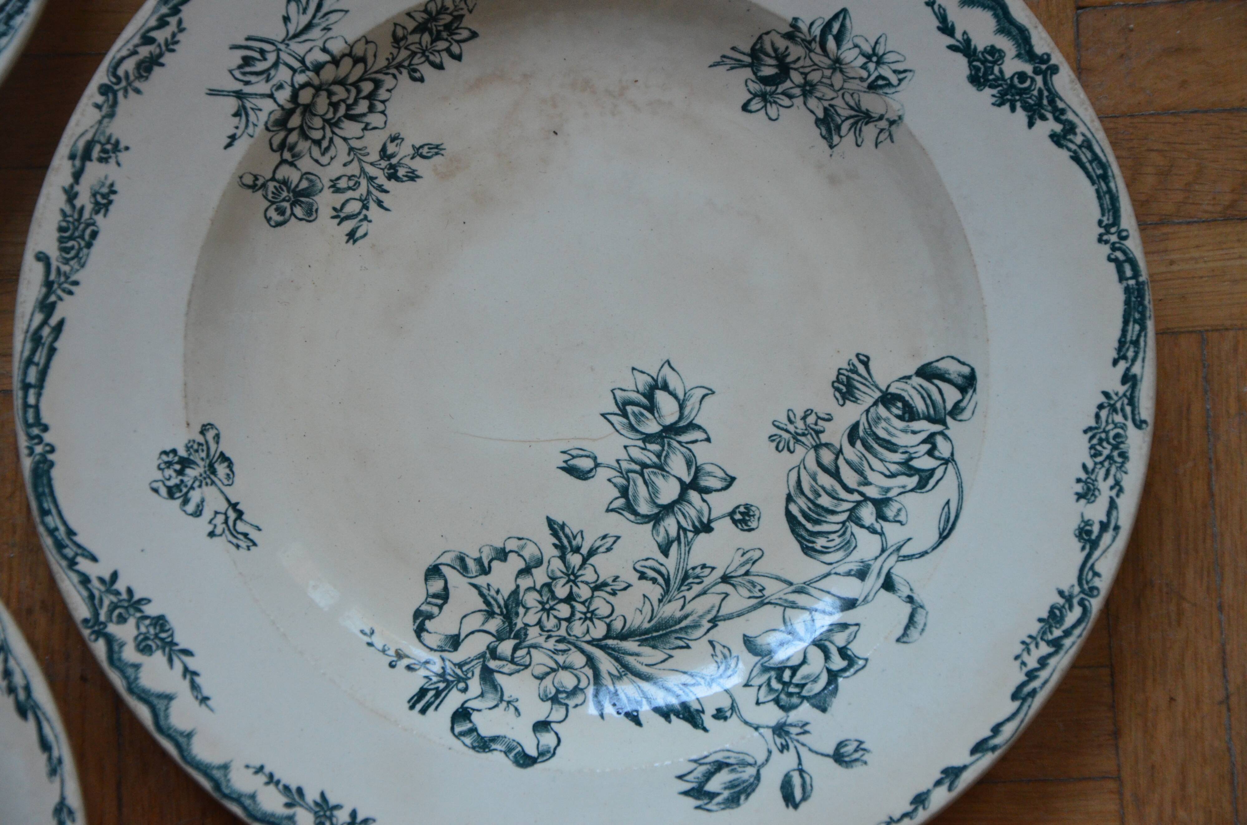 Lot 6 plates old creves Saxony
