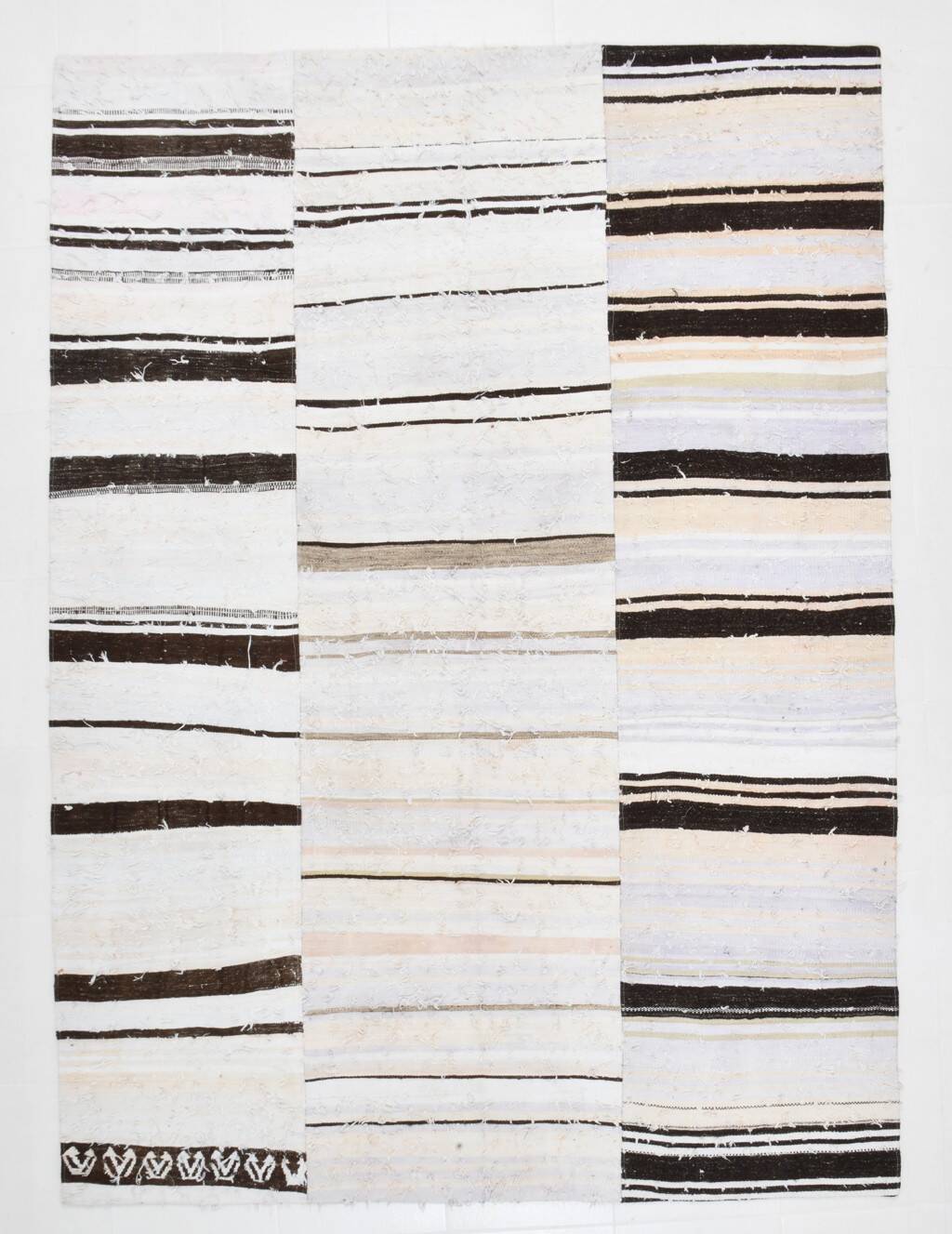 Tapis Vintage en Chanvre Fait Main, Style Naturel et Bohème Chic,204x279 Cm