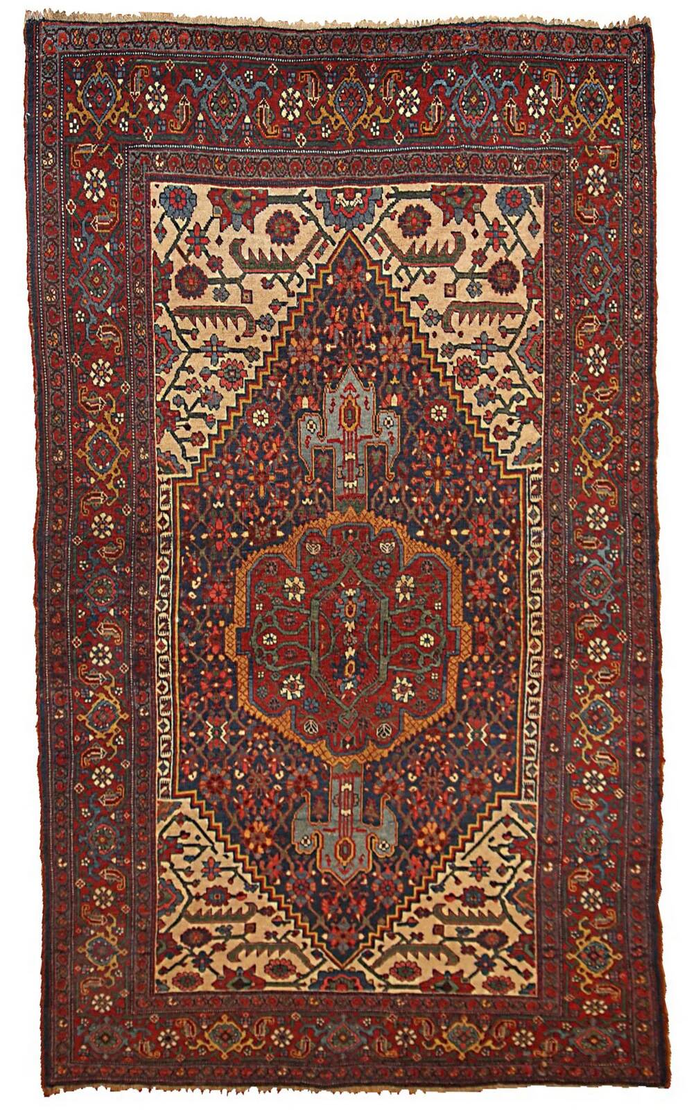 Handmade antique Persian Bidjar rug 149cm x 225cm 1880s - 1B194