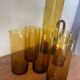 Amber blown glass orangeade service from the 1970s.