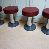 Vintage Belgian Art Deco Style Bar Stools from Frava, 1950s, Set of 4