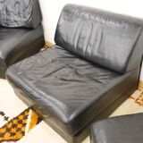 Mid-Century modular sofa in leather by De Sede, Set of 5, 1970s