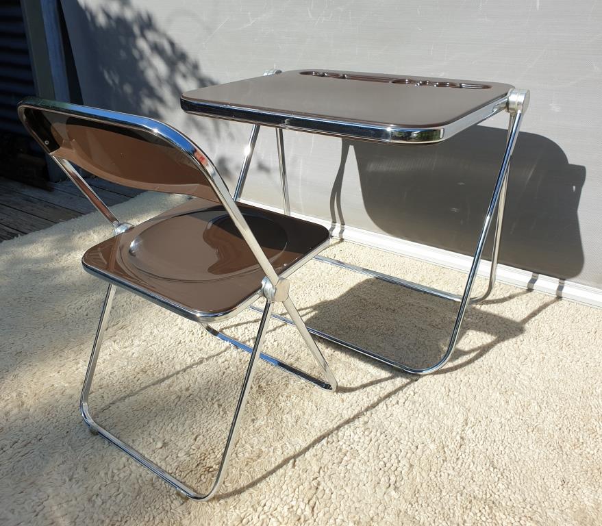 Platone desk set and Plia Platone chair by Giancarlo Piretti Edition Anonima Castelli
