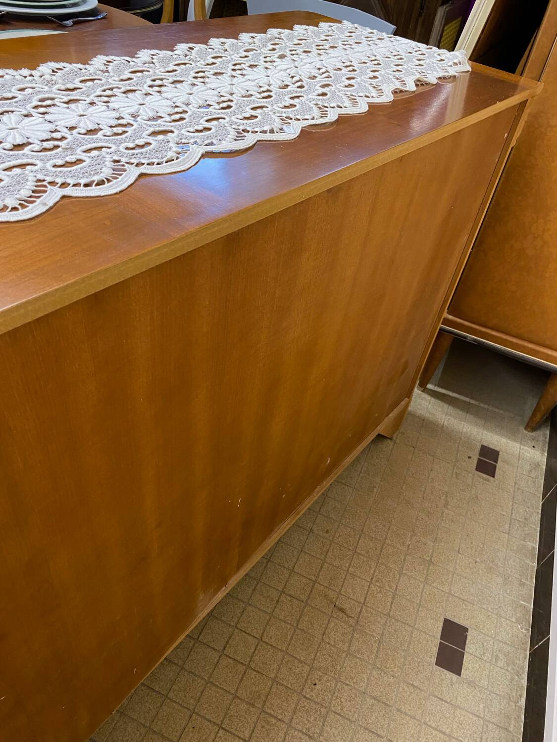 Cherry wood sideboard with 3 doors and 3 drawers