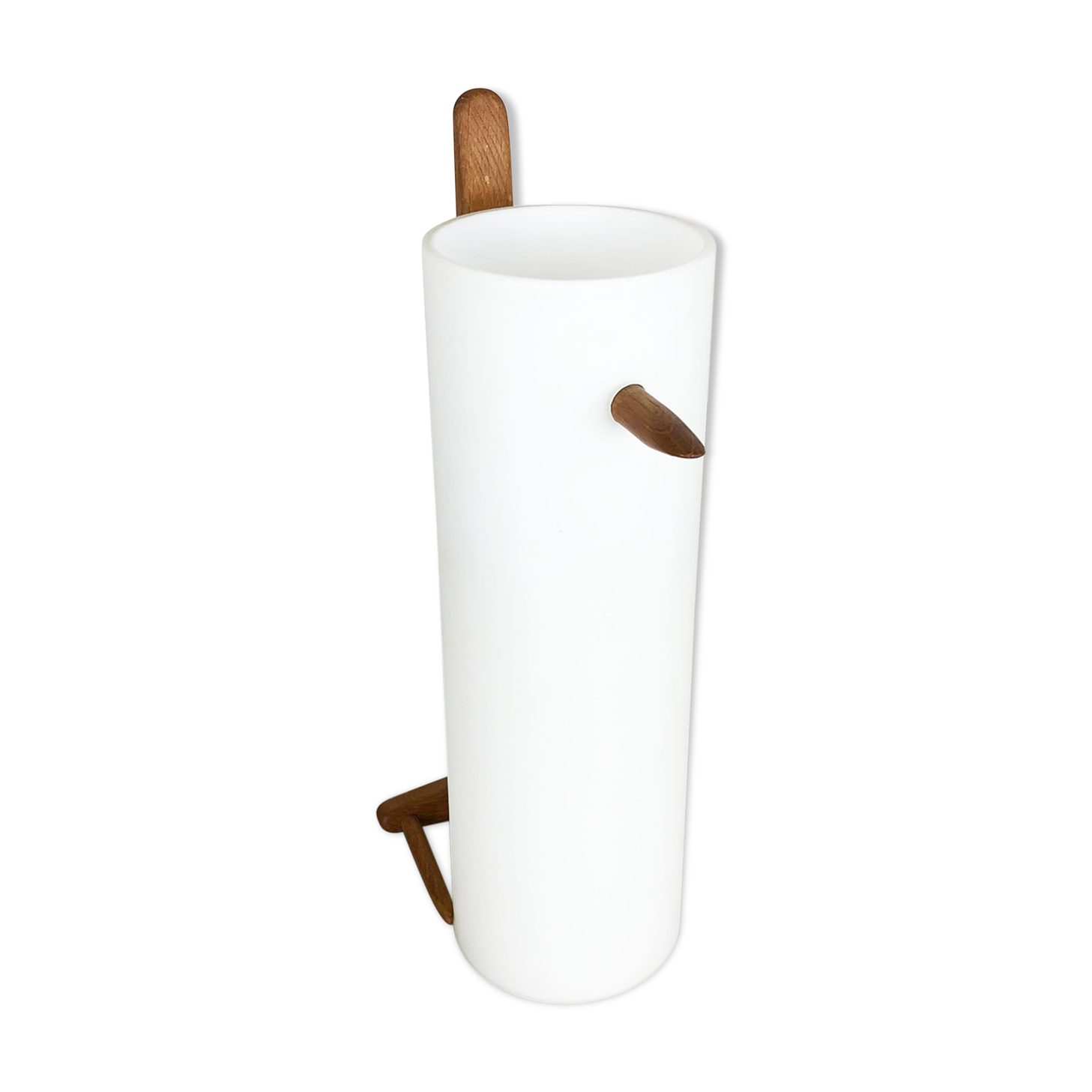 Teak and Glass Wall Sconces Light by Uno & Östen Kristiansson for Luxus, Sweden