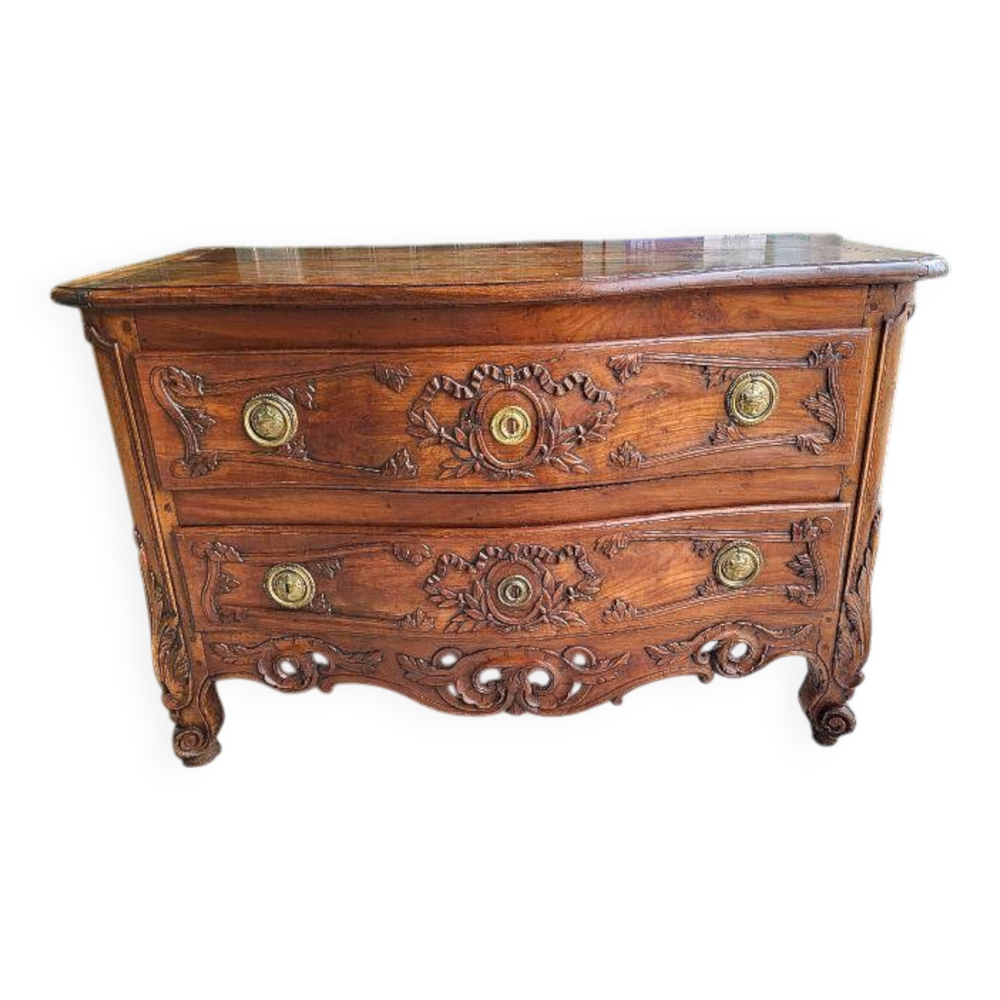 18th century provencal chest of drawers with openwork cross-borders in nyer
