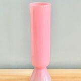 Large vintage vase in pink opaline H40cm