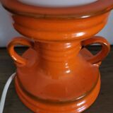 Orange ceramic lamp, Space Age, West Germany, 1960-70