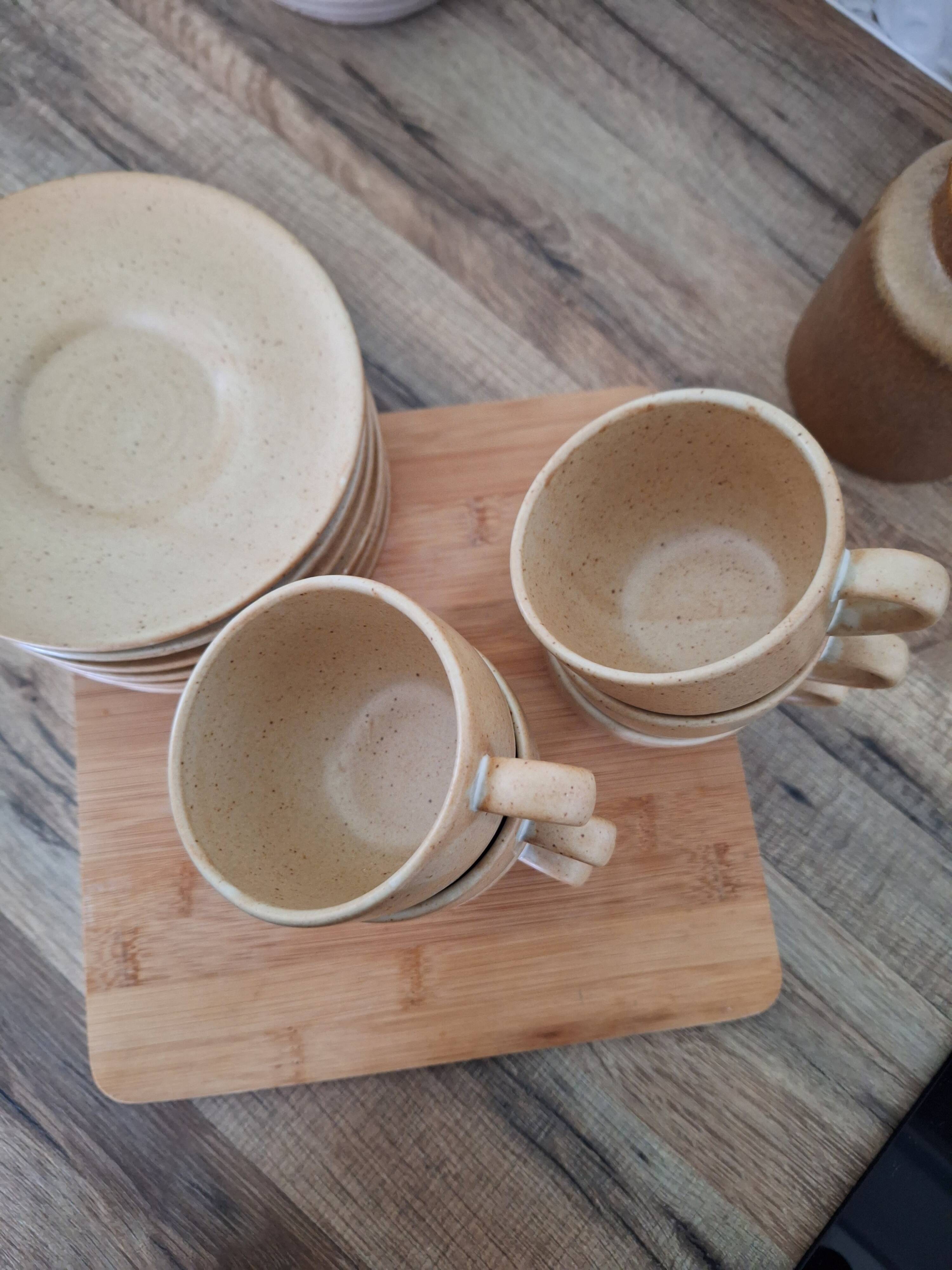 Vintage village stoneware mugs
