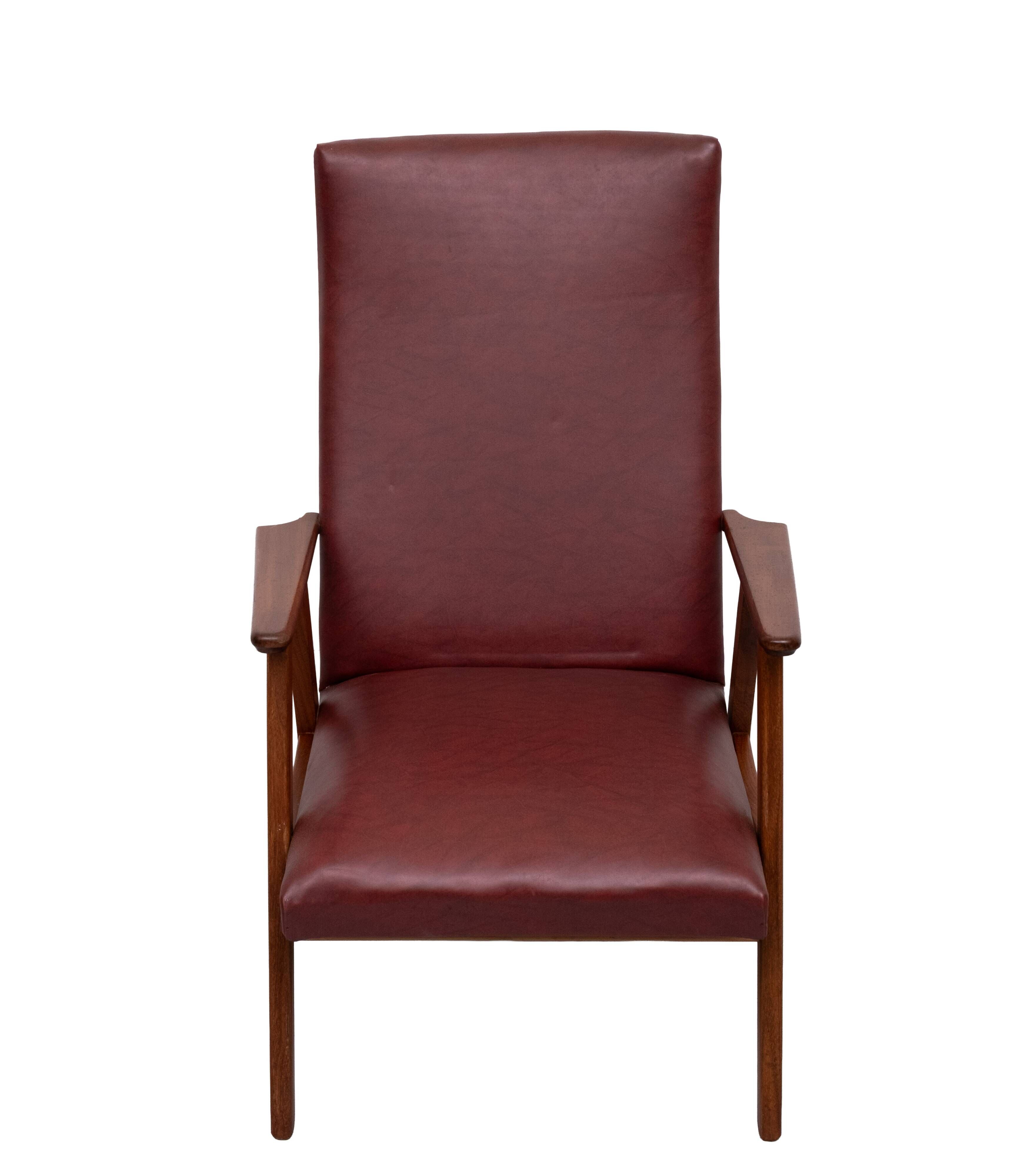 Teak High Back Lounge Chair 1960s Holland