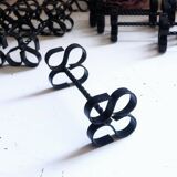 Box of 12 vintage twisted wrought iron knife or cutlery holders