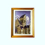 Anonymous painting – Watercolor – View of an old church in the Meuse