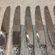 12 silver-plated metal lunch knives, SFAM silversmith, Russian handle, 16.9cm
