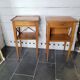 Pair of bedside tables with cherry wood lattices