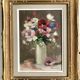 Tableau bouquet d'anémones années 1930