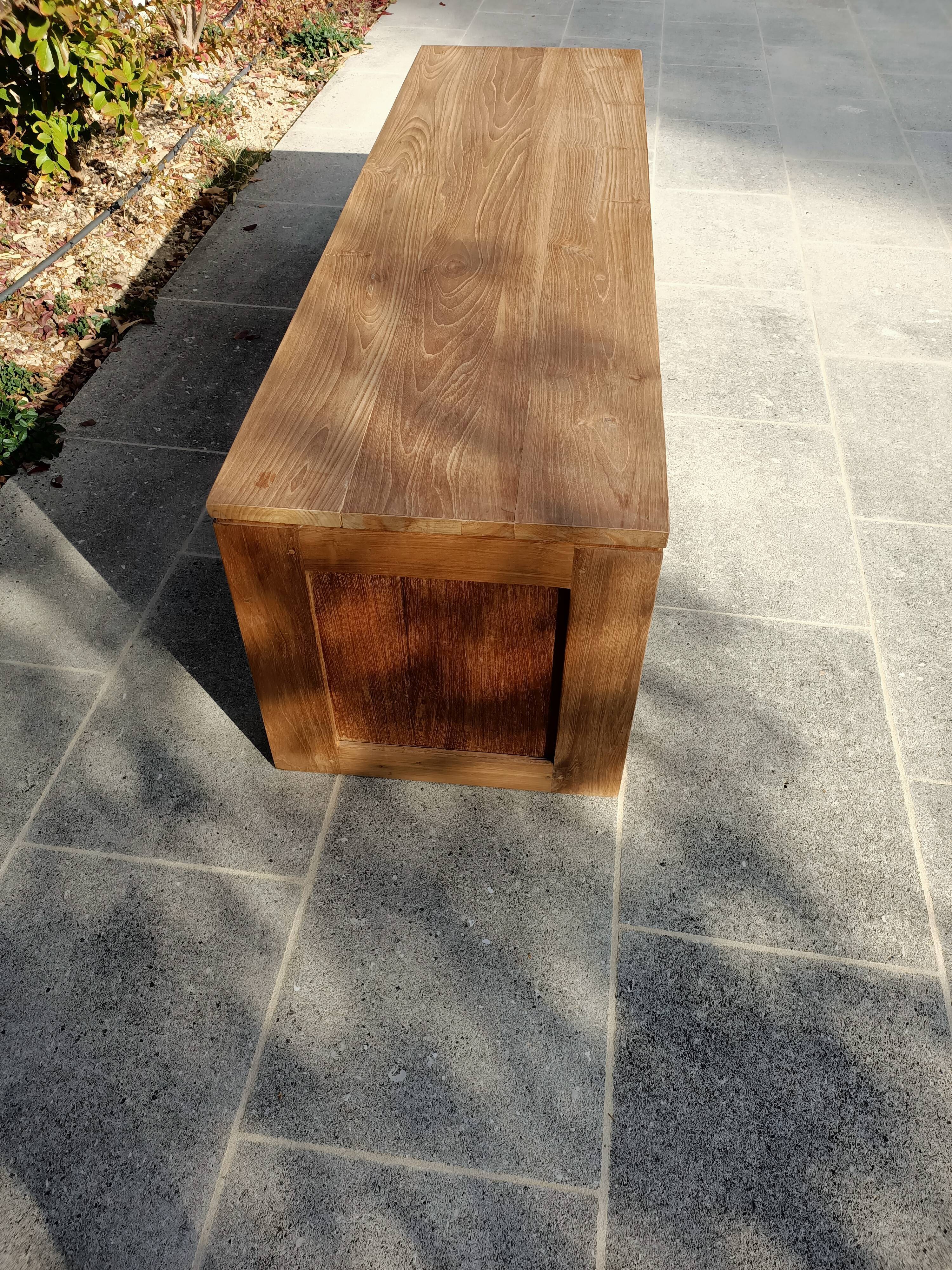 TV stand in solid teak