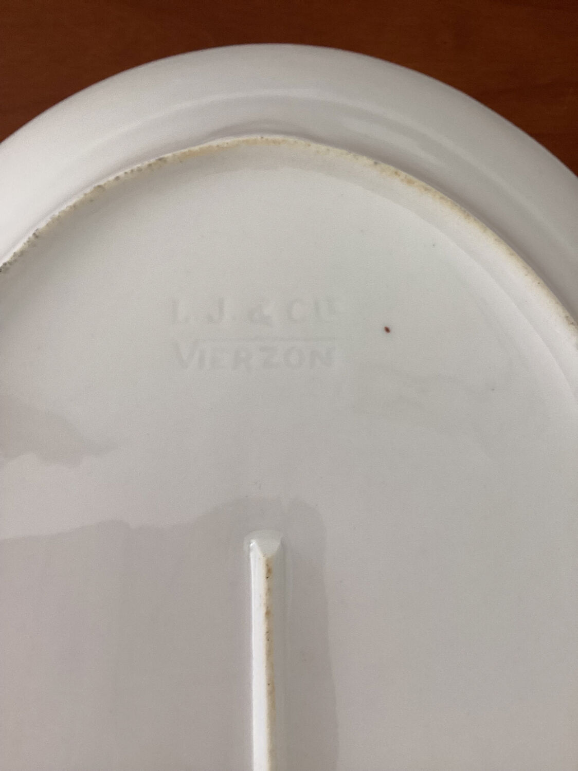 Old oval serving dish L.J. Cie Vierzon