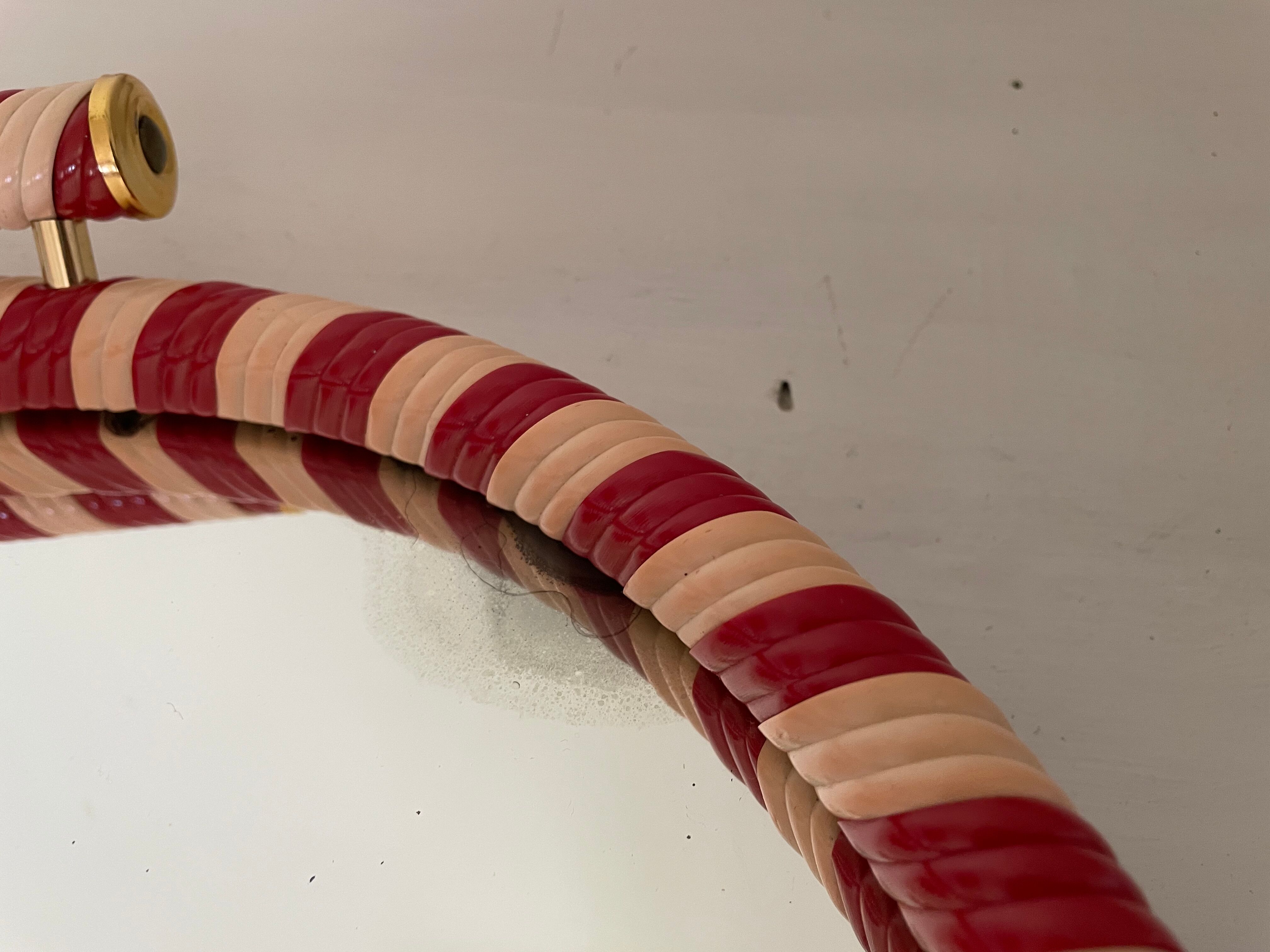 Round mirror tray scoubidou 50s/60s