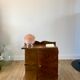 Veneer bedside table and handle flower art deco 30s