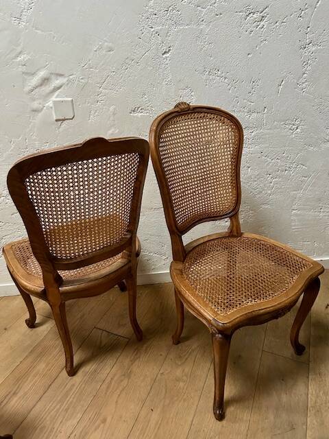 Set of 4 caned chairs