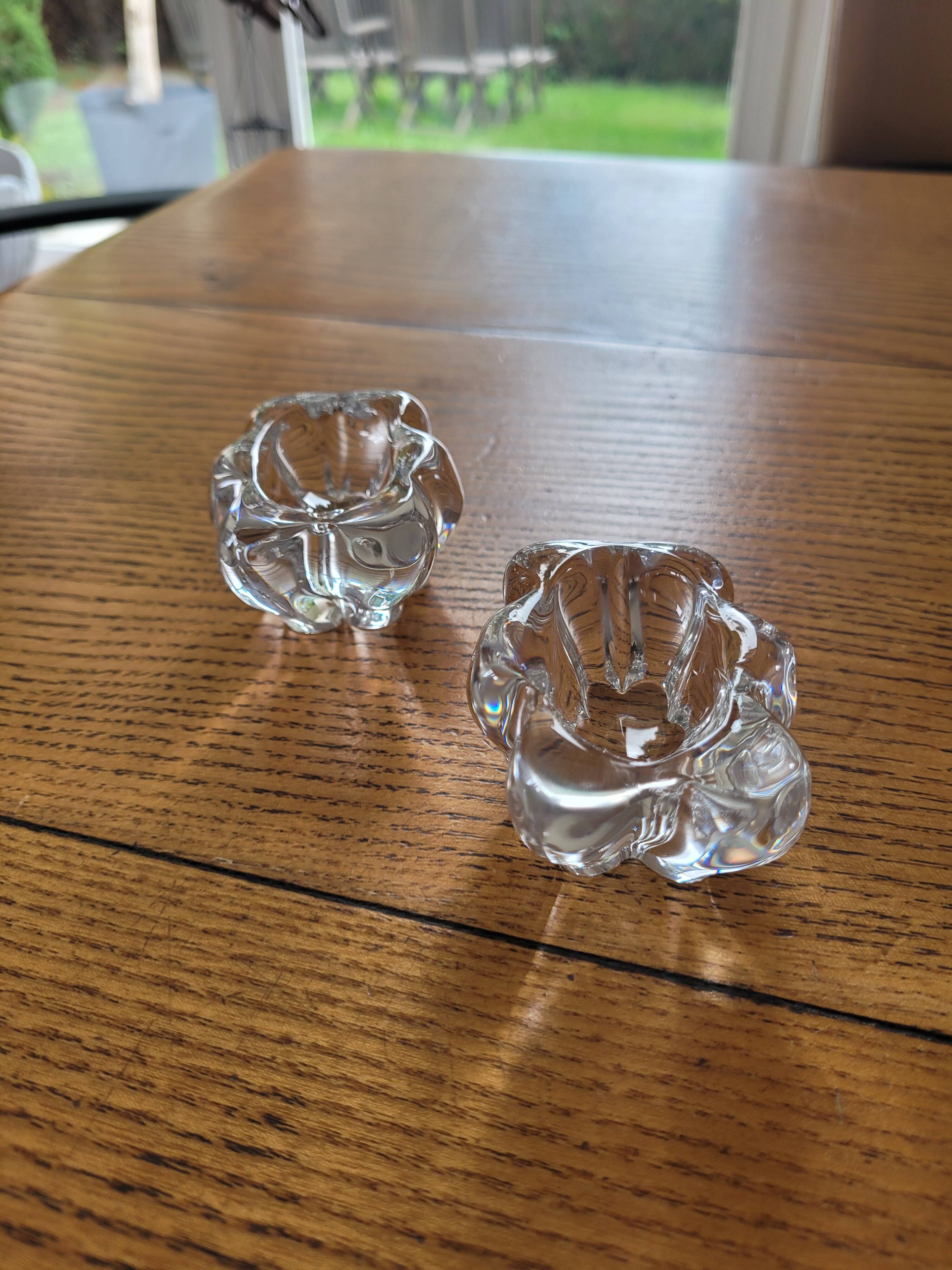 Daum France crystal salt and pepper shakers