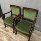 Pair of Empire-Consulate armchairs in molded and carved mahogany