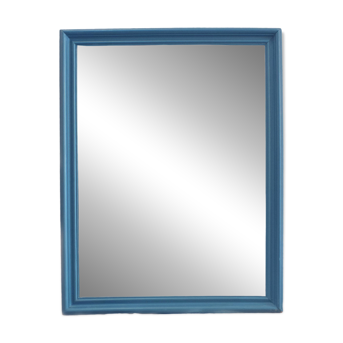 Vintage Mirror In Blue Wooden Frame, Spain, 1950s
