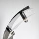Sculptural space age floor lamp in marble and chrome metal, italian design