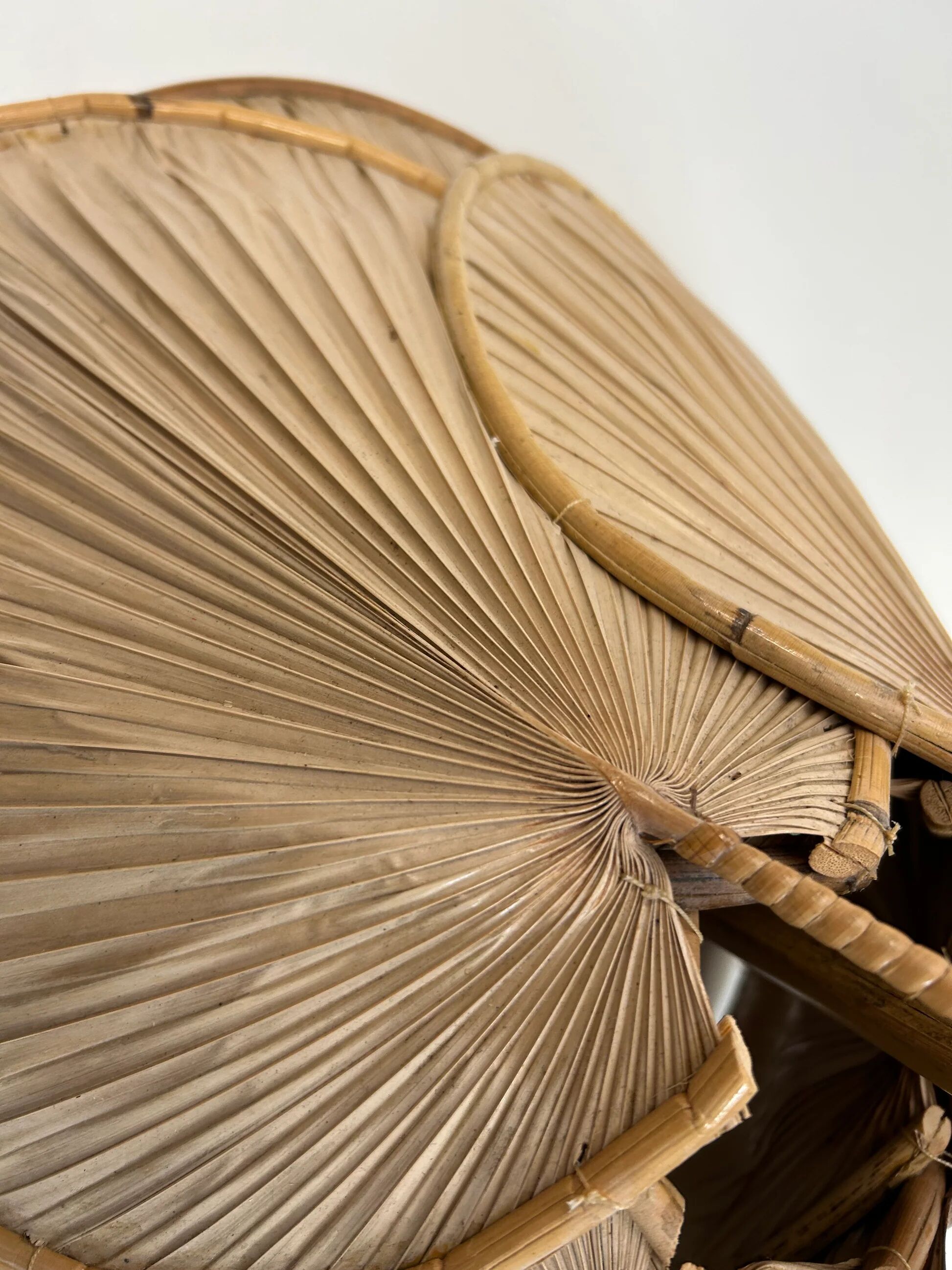 Mid-century modern Uchiwa style bamboo suspension