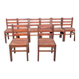 Set of 8 Antique Brutalist Dining Chairs