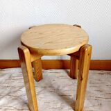 Scandinavian stool in solid pine