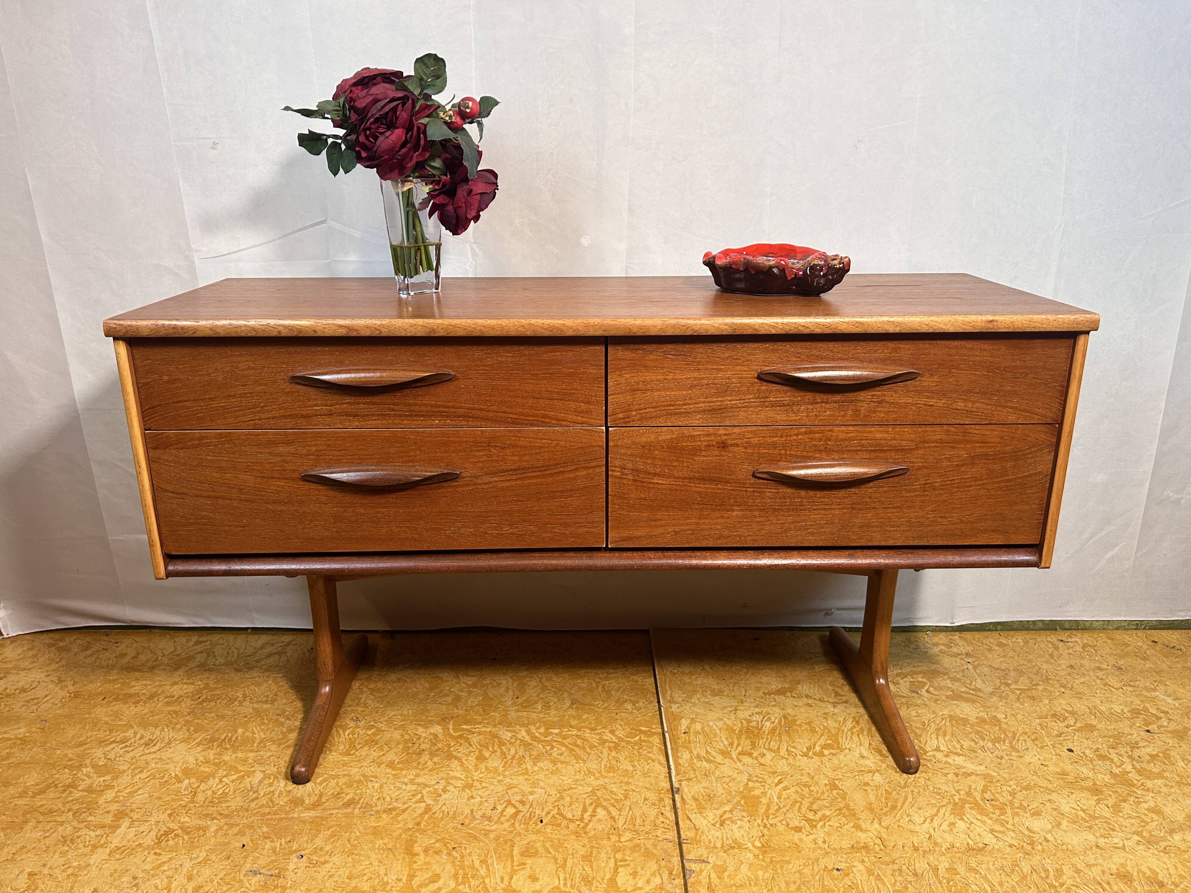 Mid century retro vintage teak small sideboard by Austinsuite 1960