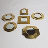 Ensemble de 6 petits miroirs marocains en laiton