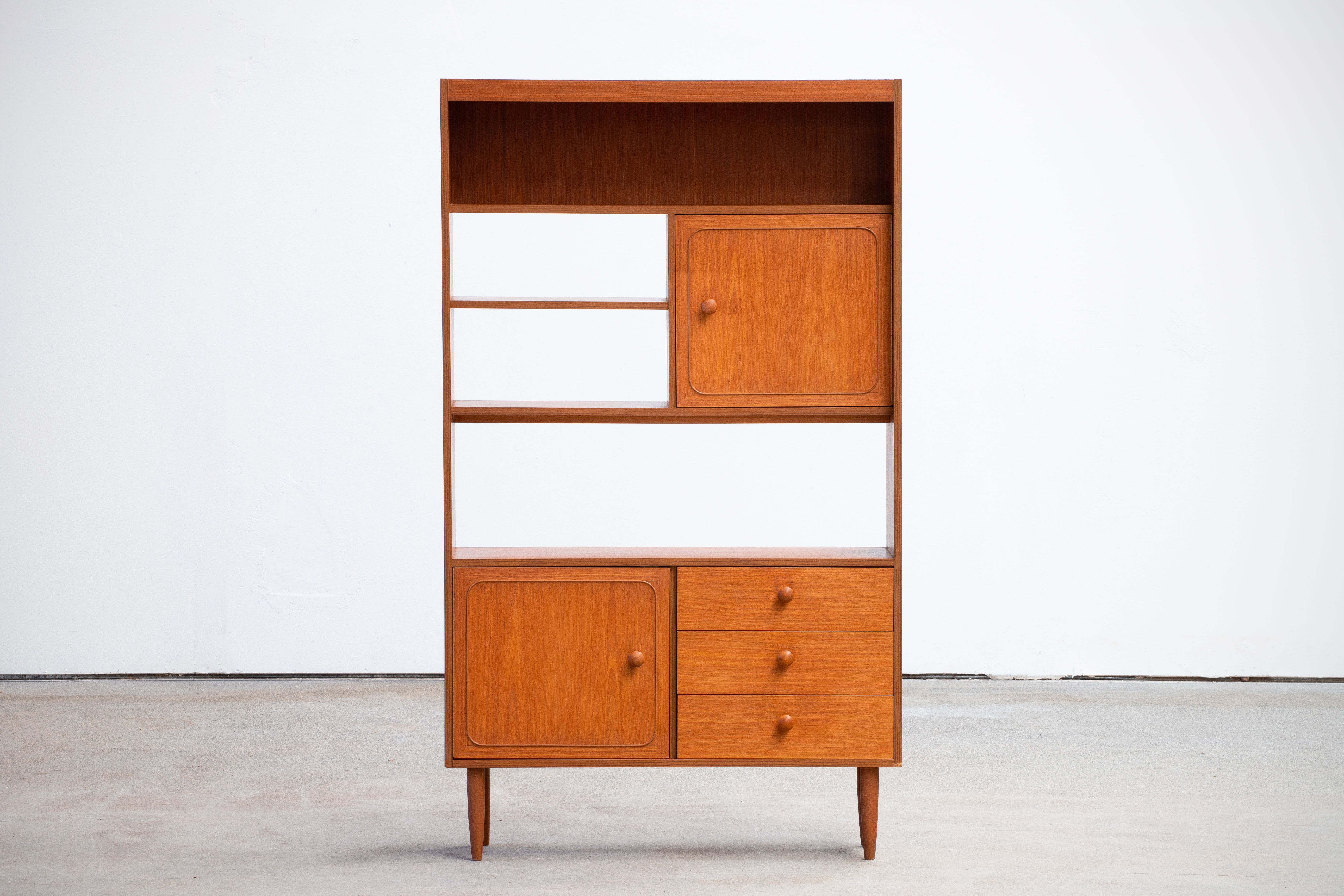 Scandinavian library in vintage teak 1960