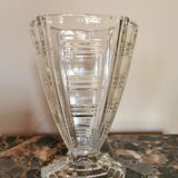 Art Deco vase in transparent glass