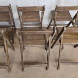 Set of 6 folding teak cinema chairs