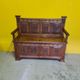 Antique Dutch Oak Hall Bench With Storage Space. Late 19th century.