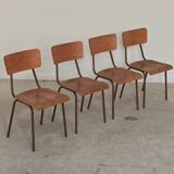 Lot de 35 chaises d'école tchèque Kovona style bistrot des