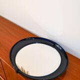 Miroir oval en plexi bleu marine, 1970