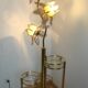 Floor lamp with flower bed - Hollywood Regency, brass and glass, 1970s.