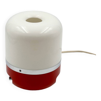 Iconic 70s Adriano Rampoldi Table Lamp for Europhon - Red and Beige Shade with AM Radio