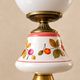 Carrie — Table lamp in white opal, floral ceramic and gilded brass.