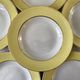 lot of 6 hollow plates Moulin des Loups textured canary yellow 50s