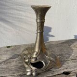 3 antique candlesticks in gold and silver metal