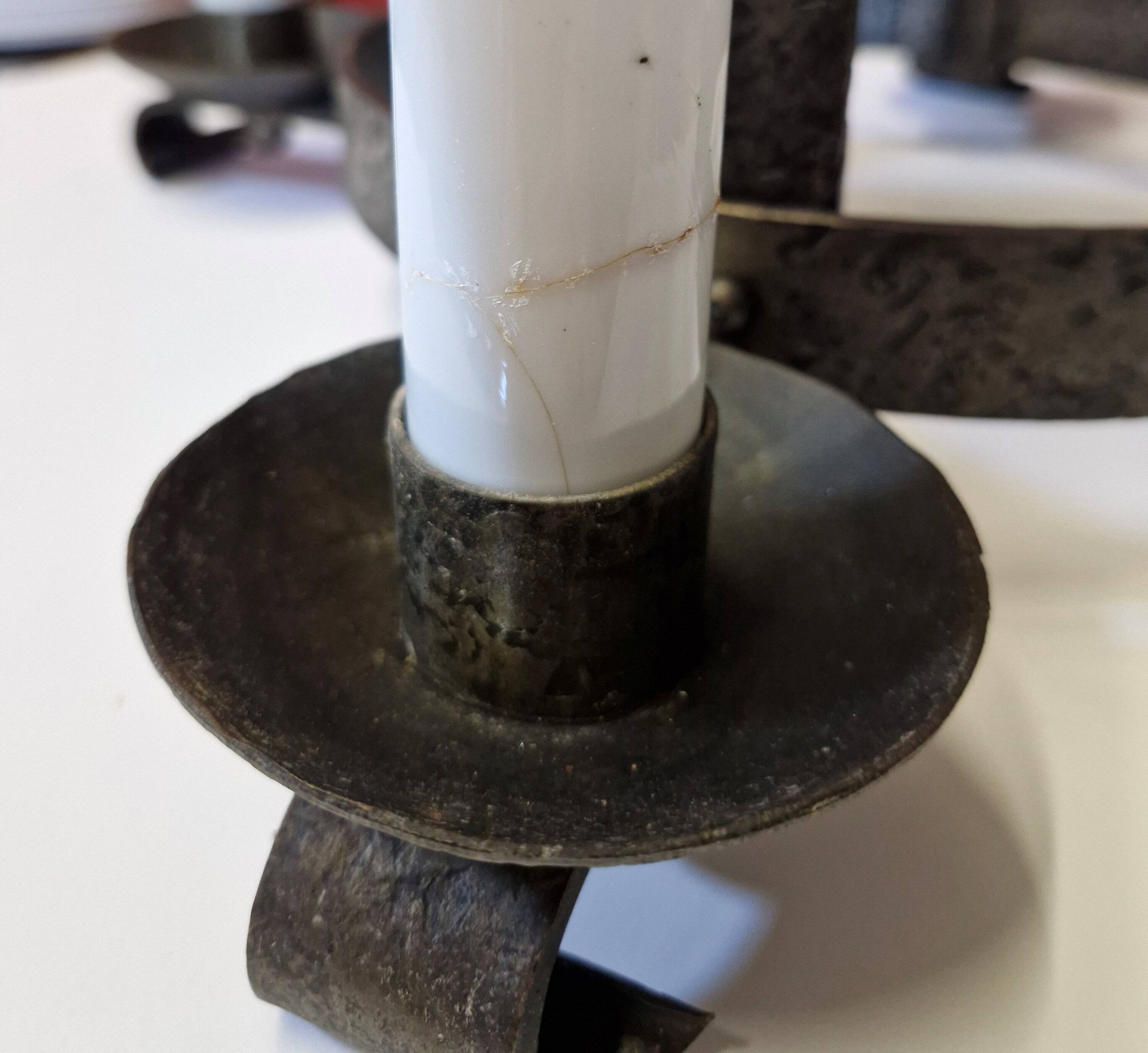 Wrought iron hanging chandelier from the 1950s