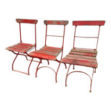 Set of 3 folding fisherman bistro chairs