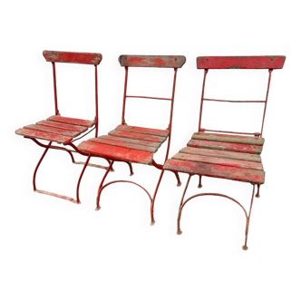 Set de 3 chaises bistrot pliantes pécheur