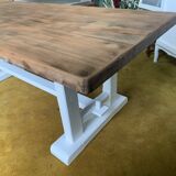 Raw wood table top.